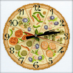 Kreuzstichset - Uhr (enthält Uhrwerk) „Guten Appetit!“ M40010