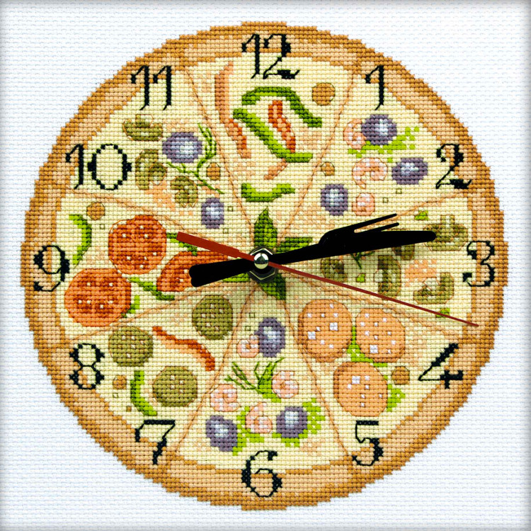 Набор для вышивания крестиком - часы (содержит часовой механизм) "Bon Appetit!" RTOM40010