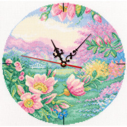 Siuvinėjimo kryželiu rinkinys – laikrodis "Bloomy garden" M40013