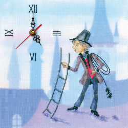 Cross-Stitch Kit – clock"Shepherd girl and chimney-sweeper" M40016