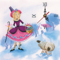 Cross-Stitch Kit – clock"Shepherd girl and chimney-sweeper" M40017