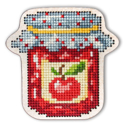 Cross-stitch kit with perforated wooden form EHW019