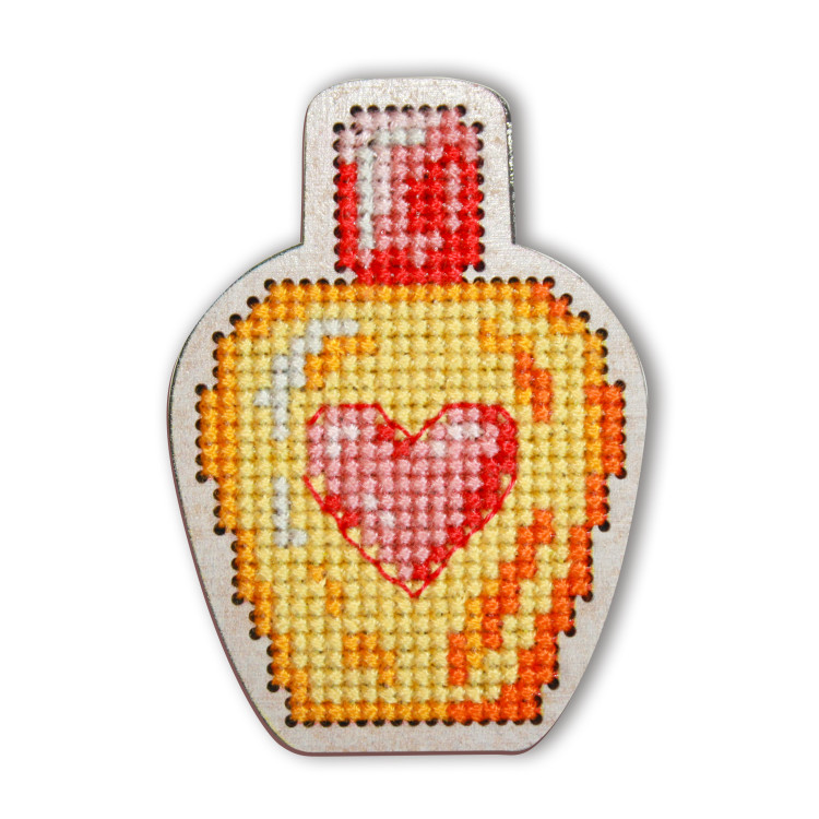 Cross-stitch kit with perforated wooden form EHW021