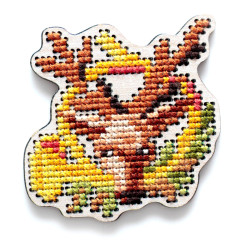 Cross-stitch kit with perforated wooden form EHW033