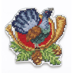 Cross-stitch kit with perforated wooden form EHW034