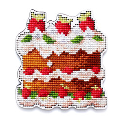 Cross-stitch kit with perforated wooden form EHW040
