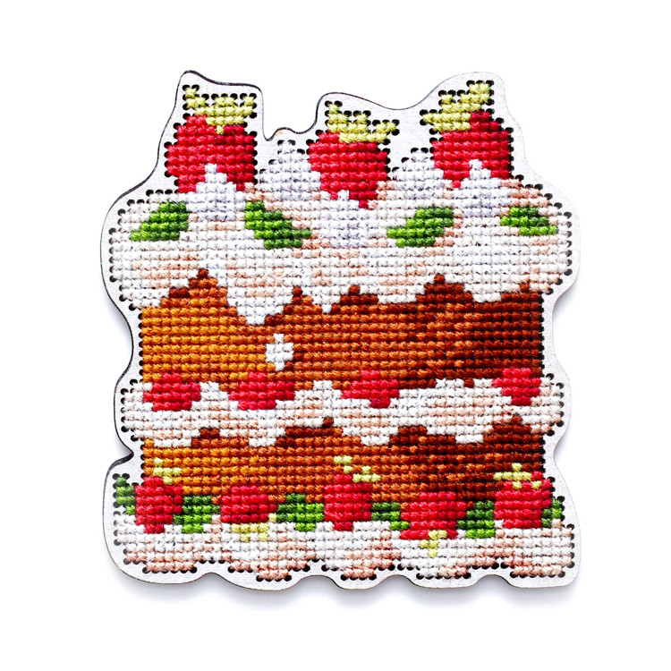 Cross-stitch kit with perforated wooden form EHW040