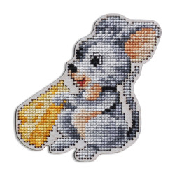 Cross-stitch kit with perforated wooden form EHW049