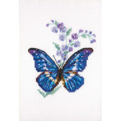 Набор для вышивания крестом "Полемониум и бабочка" ЕН364