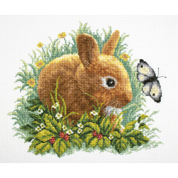 Набор для вышивания крестом "Кролик и бабочка" М323