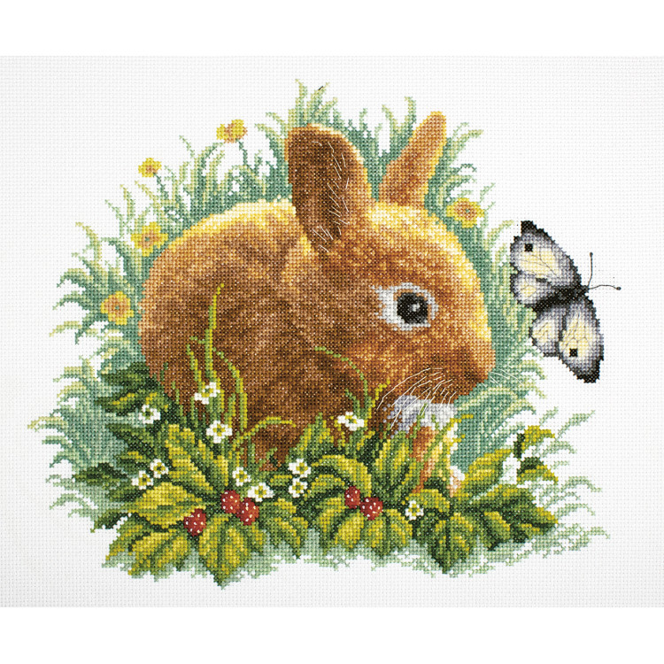Cross-stitch kit "Rabbit and butterfly" M323