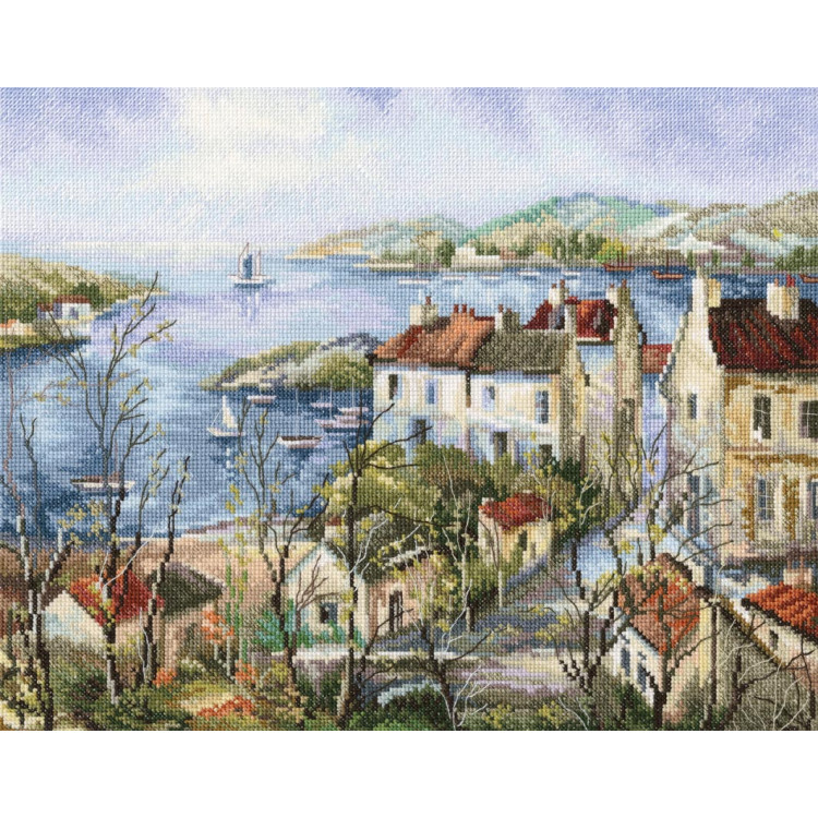 Cross-stitch kit "Calm Town by the Sea" M554