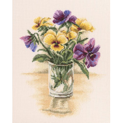 Siuvinėjimo kryželiu rinkinys "Vintage violets" M560