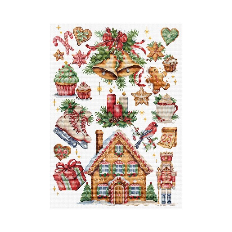 Counted Cross Stitch Kit "Christmas Composition" 25x35cm SB7031