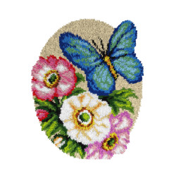 Knüpfteppich-Set „Schmetterling und Mohnblumen“ SA4238