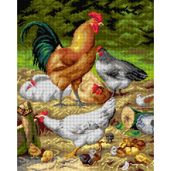 Gedruckter Gobelin nach Eugene Remy Maes „Chickens“ 40x50 SA3500