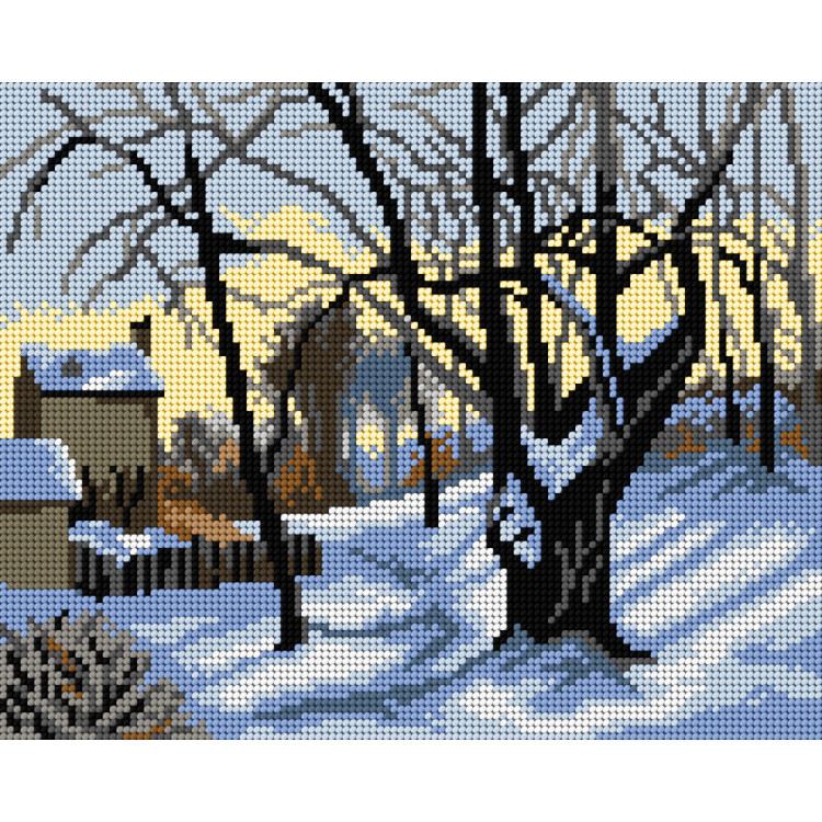 Gedruckter Gobelin - nach Camille Pissarro "Louveciennes" 24x30 SA3497