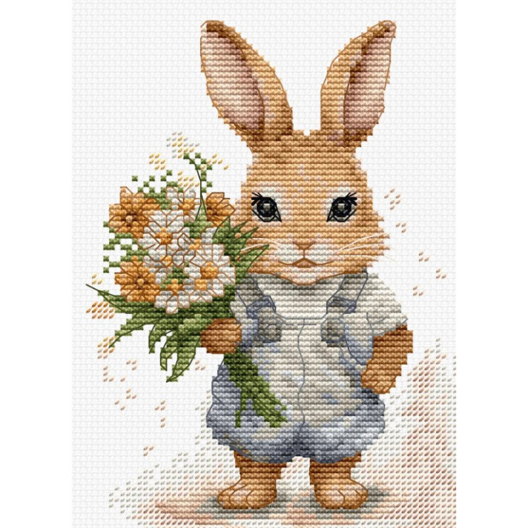 Counted Cross Stitch Kit "The Bunny's Surprise" 10x14cm SB1409
