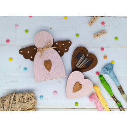 Wooden box for beads. Pink angel KF027/100P