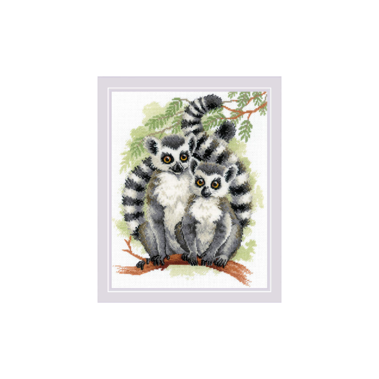 Kreuzstichset „Lemuren“ 24x30 SR2196
