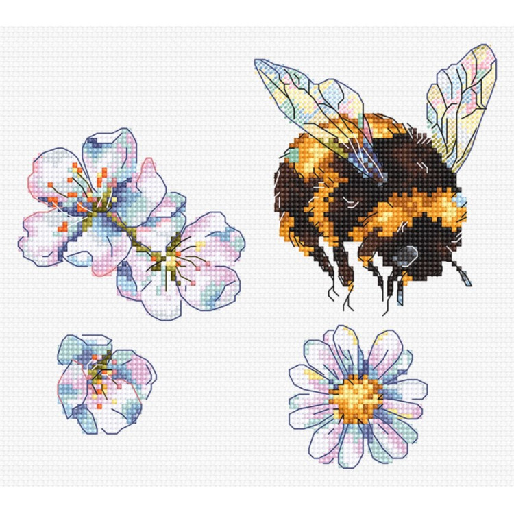 Cross-stitch "Furry Bumblebee" 16x14cm SLETIL8820