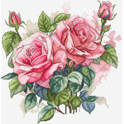 Cross-stitch kit "Pink Bloom" 22x23cm SLETIL8093
