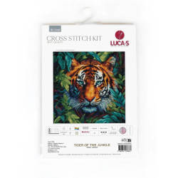 Набор для вышивания крестом "Тигр джунглей" 27х27см SBU5048