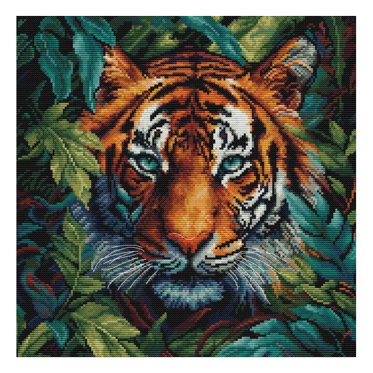 Cross Stitch Kit  "Tiger of the Jungle" 27x27cm SBU5048