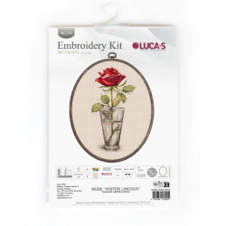 Cross stitch kit "Rose “Mister Lincoln” 9x17.5  cm SBC235