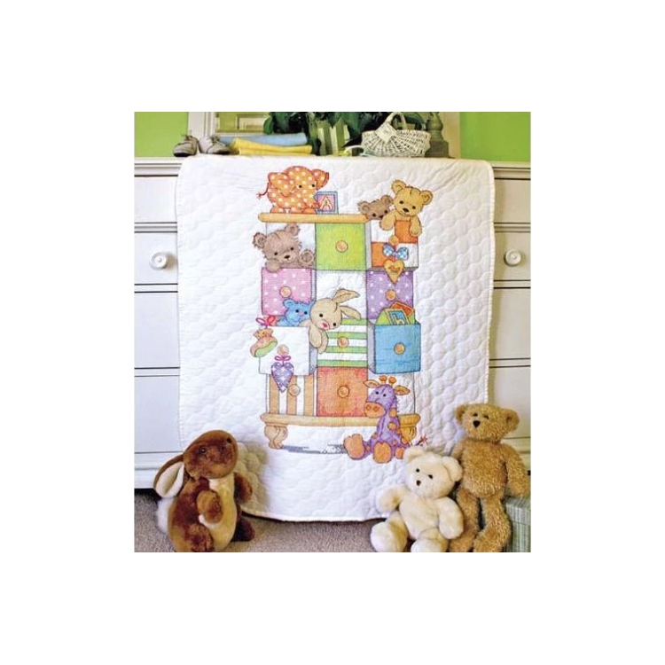 BABY-SCHUBLADEN-QUILT.Gestempeltes Kreuzstichset 86 x 109 cm D73537