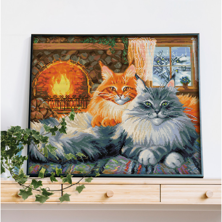 Diamant-Malerei-Set 2 Katzen 40 x 50 cm AZ-1649