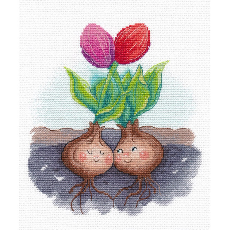 Cross stitch kit "Tulips in love" S1594
