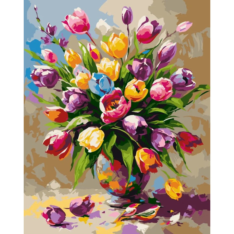 2024Paint by Numbers kit "Spring bouquet" 40x50 cm W037