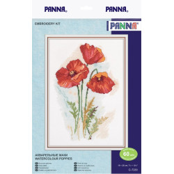 Siuvinėjimo kryželiu rinkinys PANNA „Akvarelinės aguonos“ PC-7230