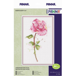 Siuvinėjimo kryželiu rinkinys PANNA "Akvarelinė rožė" PC-7190