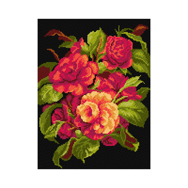 Gedruckter Gobelin nach John Charles Robinson „Camellias“30x40 SA3524