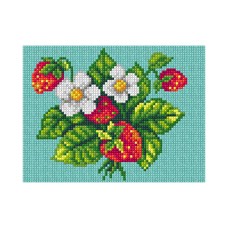Bedruckter Gobelin „Erdbeeren“15x20 SA3527
