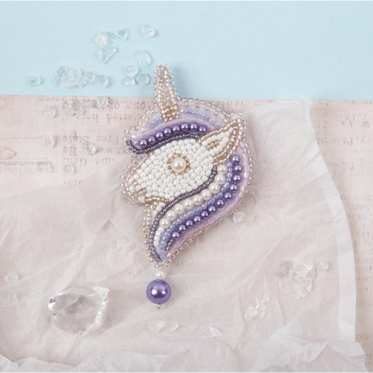 Cross stitch kit KLART "Brooch. Purple unicorn" KL10-016