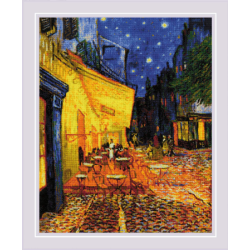 Набор для вышивания крестом "Терраса кафе ночью по мотивам картины В. Ван Гога" 40х50 SR2217