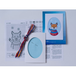 Handgefertigte Kreuzstichkarte „Fuchs“ SA6308