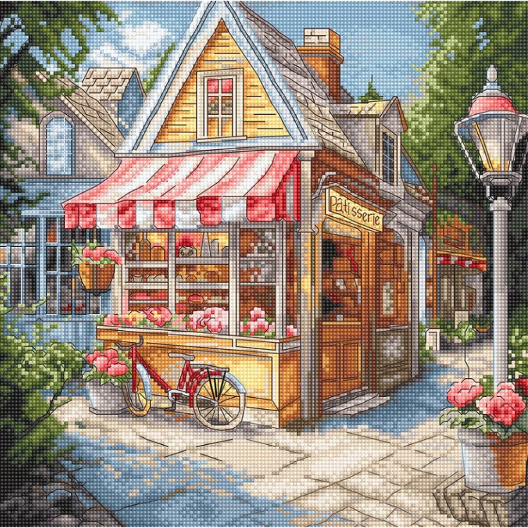 Cross stitch kit "Pastry shop" 24x24cm SLETIL8098