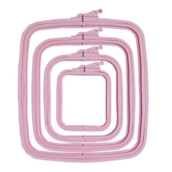 Nurge Square (Rectangular) Plastic Hoops 14.5*16.5 cm (pink) 170-12PI