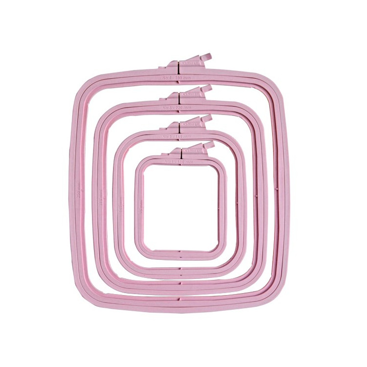 Nurge Square (Rectangular) Plastic Hoops 14.5*16.5 cm (pink) 170-12PI
