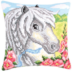Cushion kit White horse 40 X 40 cm CDA5207