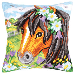 Cushion kit Daisy Chain - Horse 40 X 40 cm CDA5208