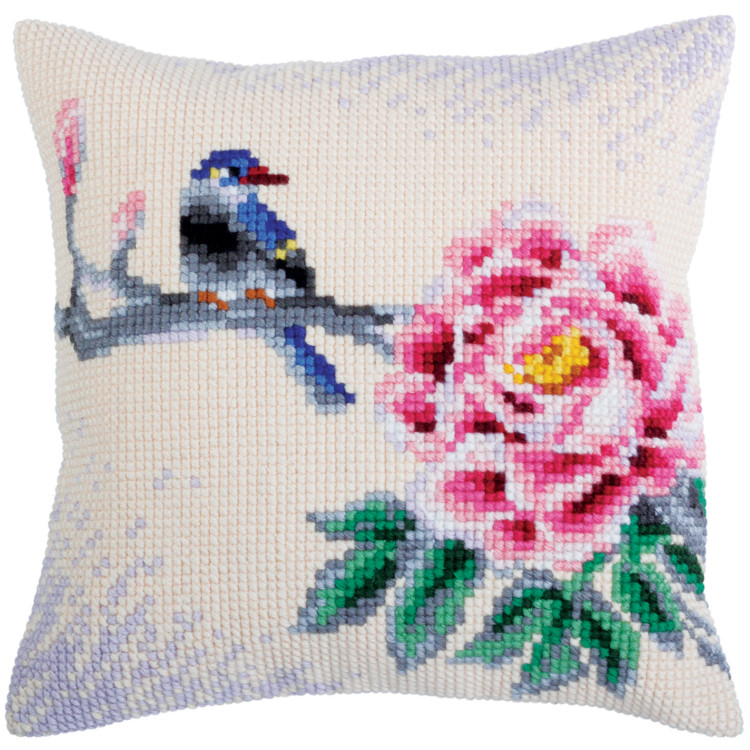 Cushion kit Flower and bird 40 X 40 cm CDA5319