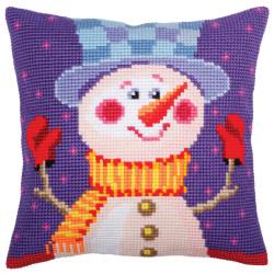 Cushion kit Cheerful snowman 40 X 40 cm CDA5389