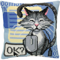 Cushion kit Cat and mouse 40 X 40 cm CDA5404
