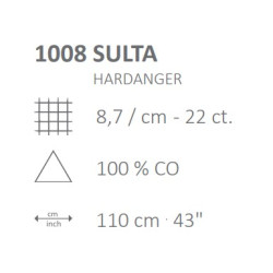 Sulta Hardanger, 22 ct Evenwave Nadelarbeitsstoff 1008/110/264 Farbe 264
