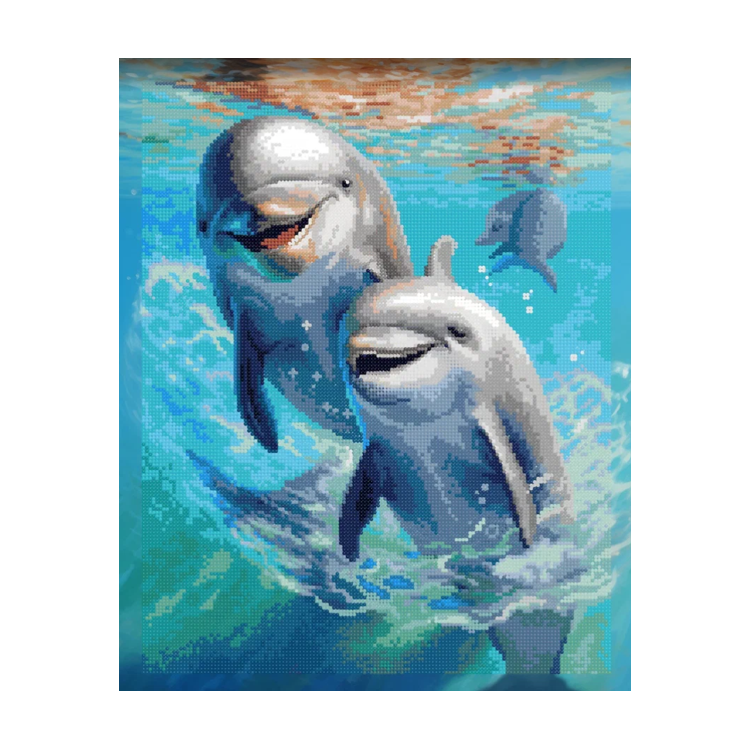 Diamond Painting „ArtCity“ auf dem Unterrahmen Delfine 30x40 cm VA805